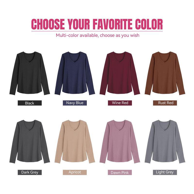 SHOWITTY Women‘s 3 Pack  Shirts - Plus Size V Neck Tops Basic Loose Fit Lightweight Casual Fall Fashion