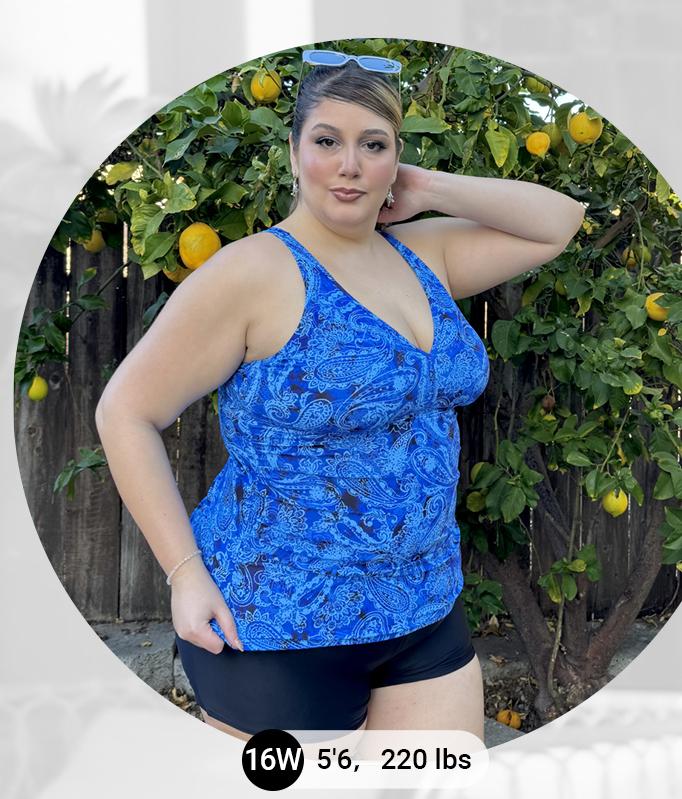 Yonique Womens Plus Size Swimsuits with Shorts Tummy Control Tankini Two Piece Bathing Suits Athletic Swimwear Plus Size Tankini with Boy Shorts High Waisted Full Coverage Swimsuit