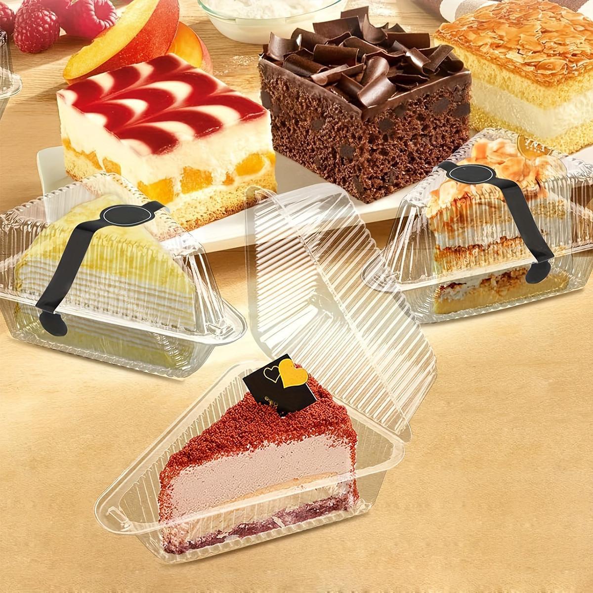 25/50/100pc triangular cake boxes with lids, Bakeware, mousse baking packaging boxes, disposable food storage boxes, transparent plastic pastry multi-layer cake boxes suitable for pies, cakes, pastries, dessert storage boxes, Baking Supplies