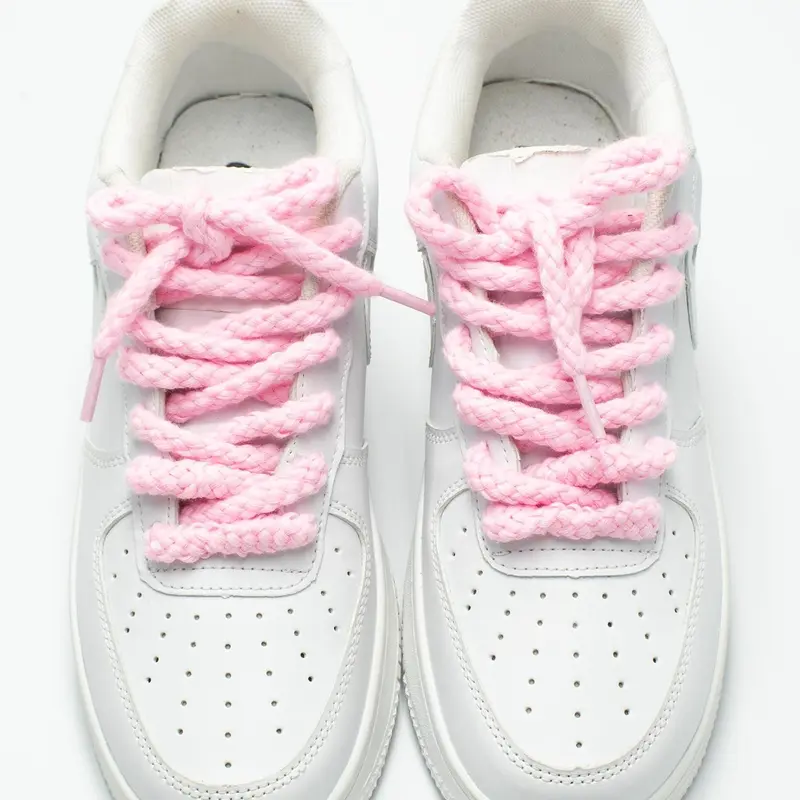 8mm Wide Braided Style Shoelaces, Secure Lace Up, Casual Simple Shoes Accessories for Women & Men, Shoes Accessories for Sneakers, Boots, Skate Shoes