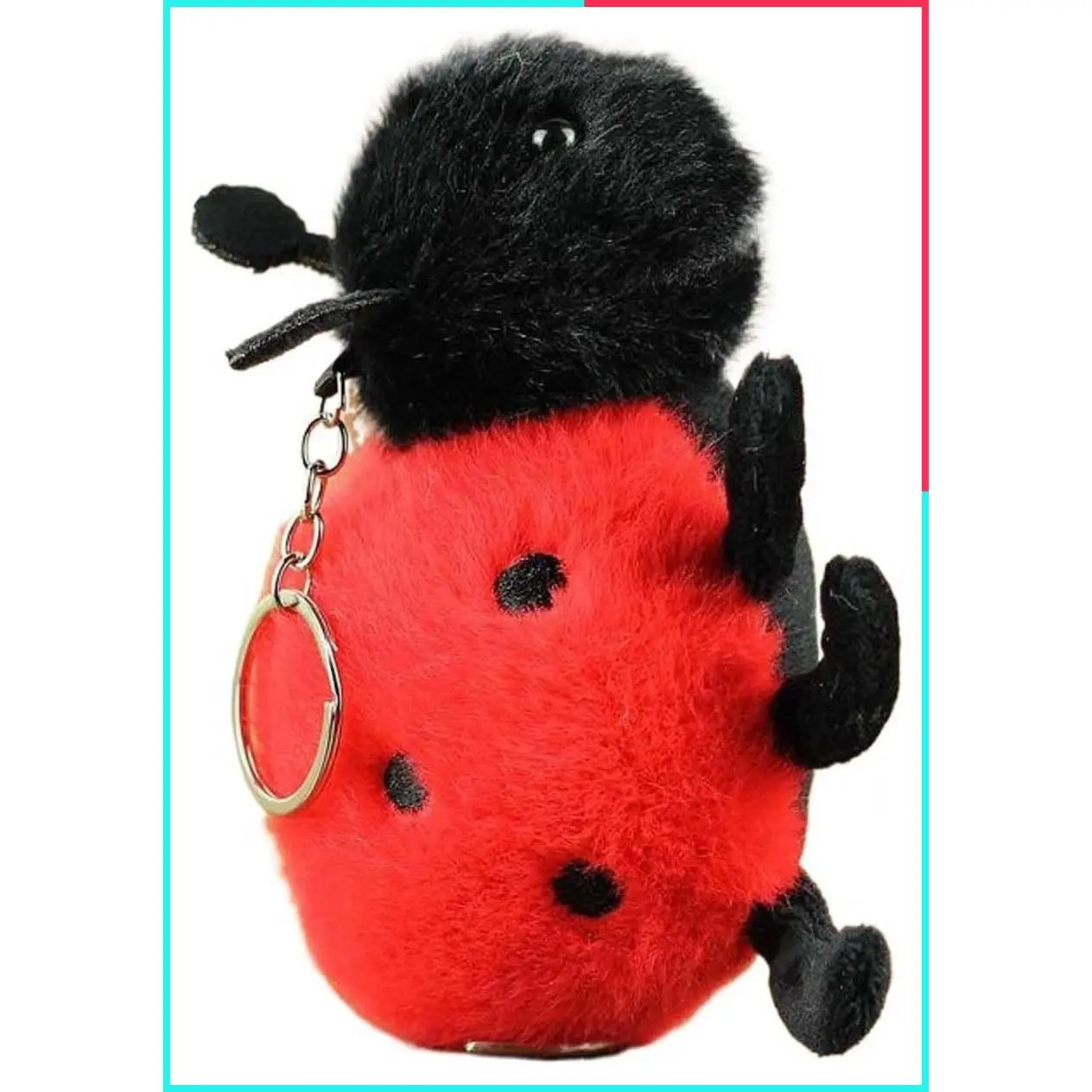 Cute Insect Plush Keychain, Kawaii Ladybug Bee Snail Moth Spider Stuffed Animal Keyring Bag Charms for Handbags
