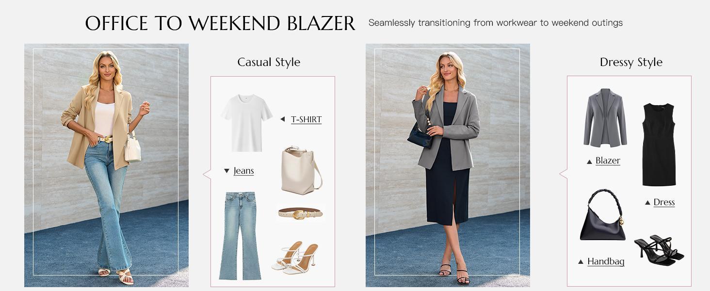 Imily Bela Womens Casual Long Sleeve Blazers Solid Color Knit Blazer Work Office Open Front/Button Down Blazer Jacket Formal Essential Imily Bela Womens Casual Long Sleeve Blazers Solid Color Knit Blazer Work Office Open Front/Button Down Blazer Jacket Formal Essential