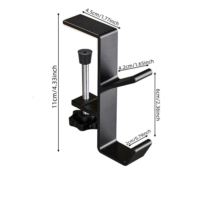 Portable Adjustable Durable Desktop Headphone Stand, Desk Mount Bag Holder Hook Clip, Hangs on Backpack, Reduce Desktop Clutter, Hanging Storage, Headphone Accessories, Adjustable Bracket