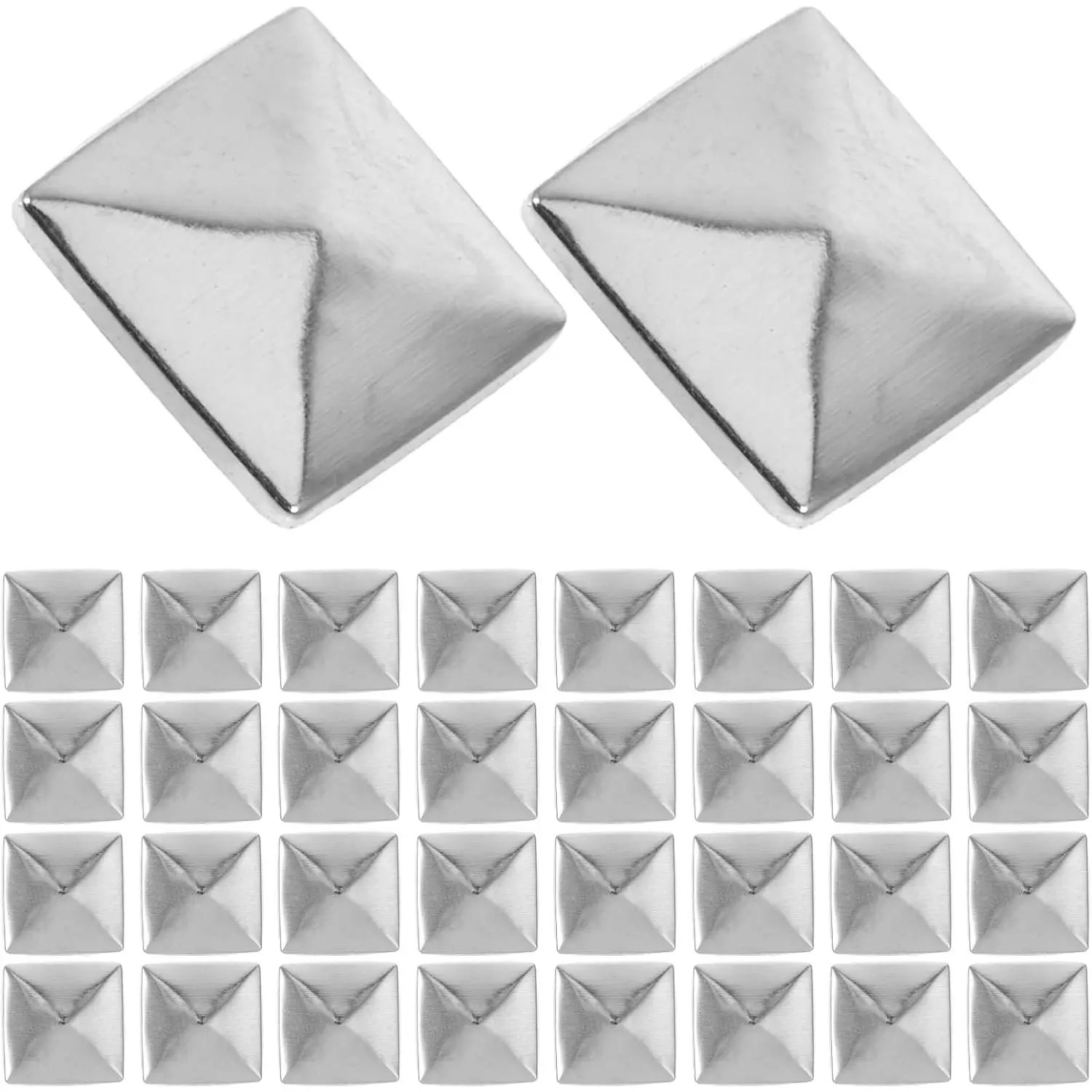 100 count Square Rivets, 0.39in Copper Flat  Pyramid Studs Flat , Flatback Pyramid Hot Studs, Metal   Rivet DIY Accessories for Clothing Bags Leather Shoes  Crafts