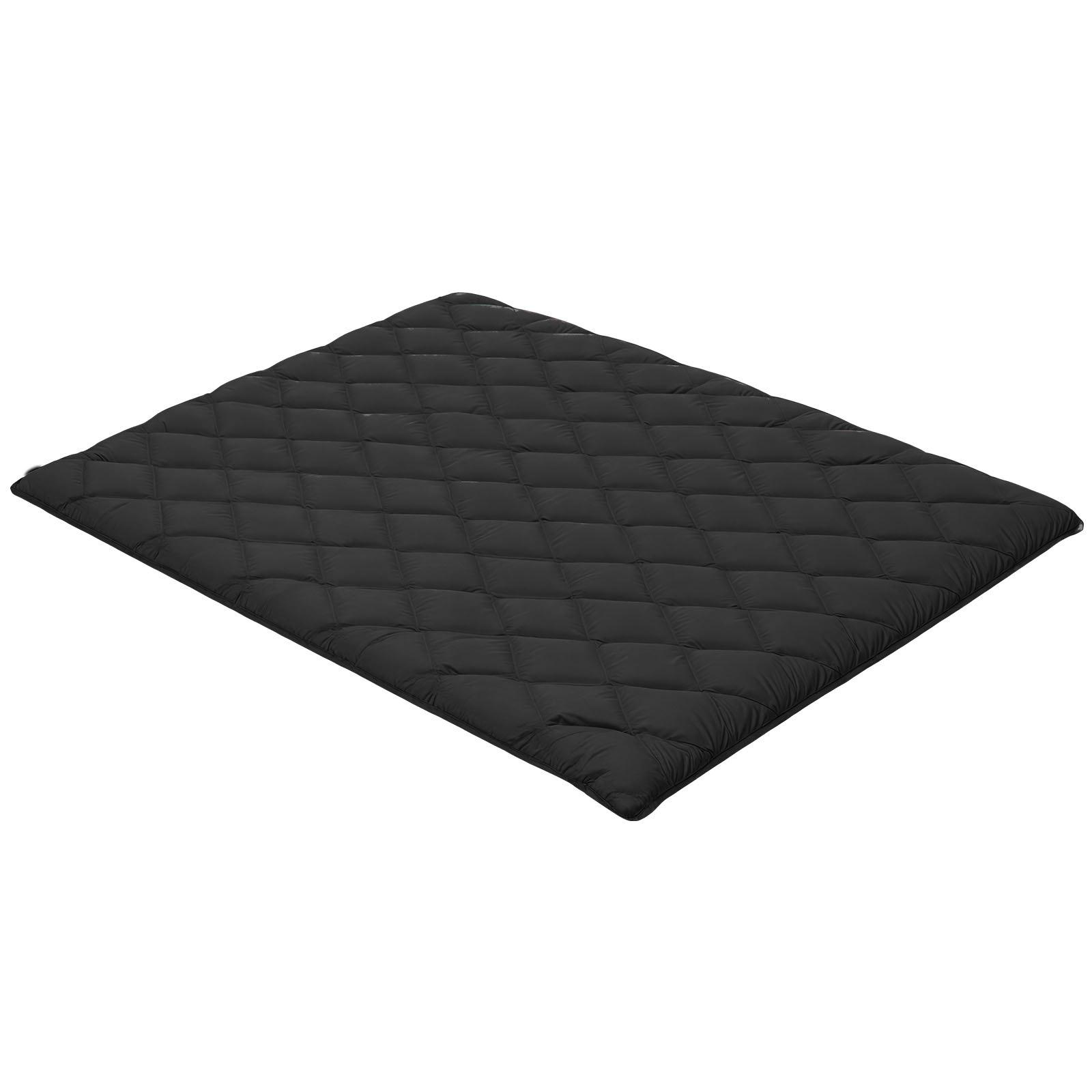 【Summerfinds】VEVOR Brushed Fabric Japanese Tatami Mattress, Queen Size 80x60x3.5in 14.1 lbs Foldable 60 Inch Single Sleeping Yoga Floor Mat, 9-Layer Dorm Mat with Storage Bag Fastener, Black