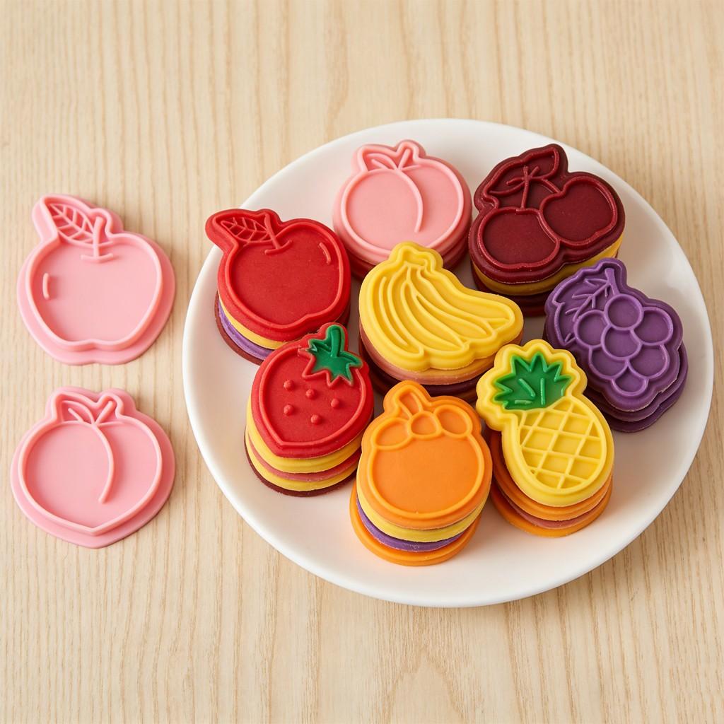 8-Piece Fruit Cookie Cutter Set, Cookie Cutter Stamps, Fondant Baking Tools, Baking Utensils Supplies, Royal Icing Cookie Cutters, Cookie Molds and Embossing Machine, For Baking Cookies, Pastries, Biscuits, Cake Decorations, Baking Supplies Kit