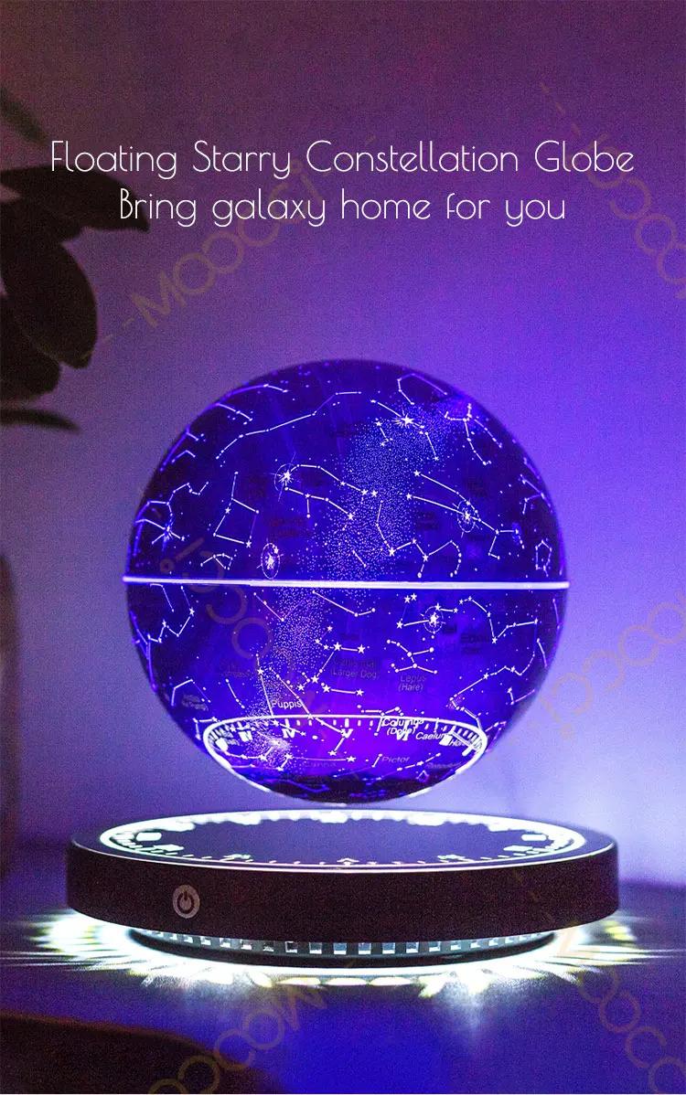 Magnetic Levitation Floating Starry Lamp, Touch Control RGB & 2700K Warm White LED Night Light, Levitating Globe Decor for Bedroom, Desk, Office – Unique Gifts