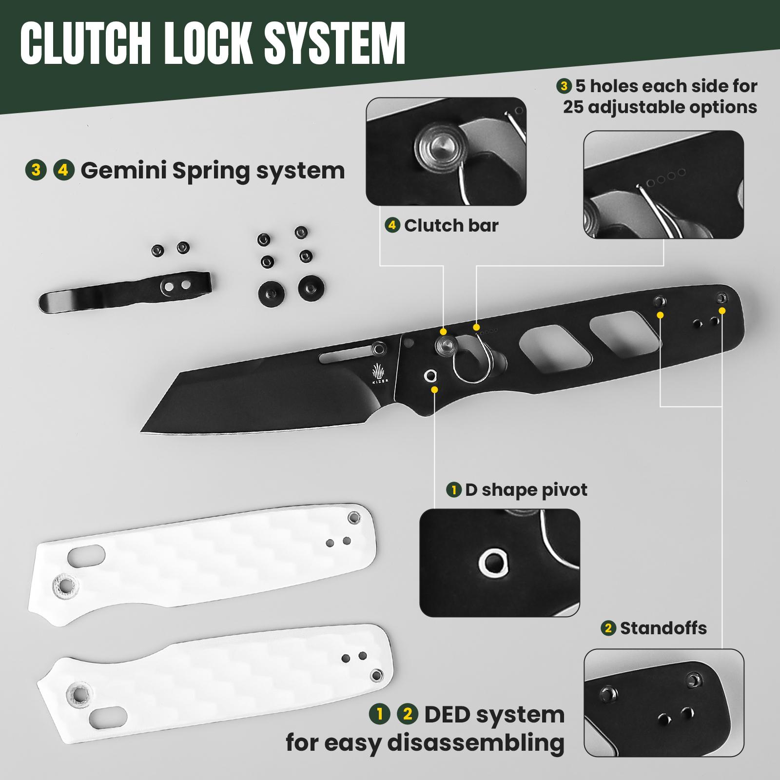 Kizer Task NitroV White G10 -3.04 " Black V3641A1 Outdoor Camping Knives Portable Multipurpose Knives Kizer Task NitroV White G10 -3.04 " Black V3641A1 Outdoor Camping Knives Portable Multipurpose Knives