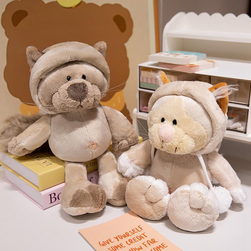 Super Cute Gorilla Wolf Leopard Cat Plush Toy Cartoon Soft Animal Baby Doll Hug Pillow Room Decoration Birthday Christmas Gifts