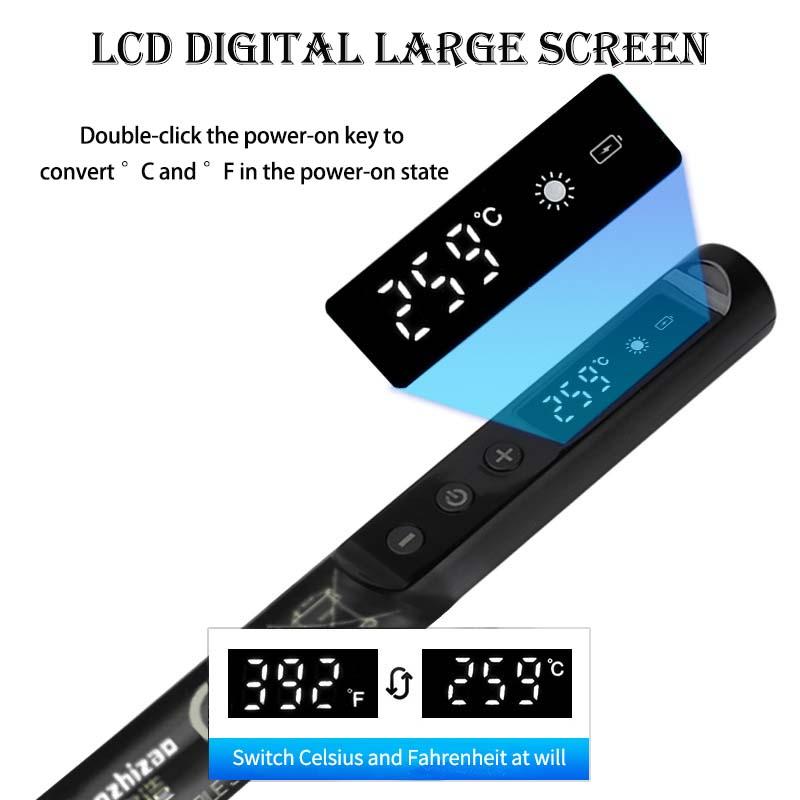 USB Portable Wireless Soldering Iron, LCD Digital Temperature Control, 800mah Battery, Includes Soldering Iron, Flux, Tweezers, Ideal for Home Electronics Repair USB Portable Wireless Soldering Iron, LCD Digital Temperature Control, 800mah Battery, Includes Soldering Iron, Flux, Tweezers, Ideal for Home Electronics Repair