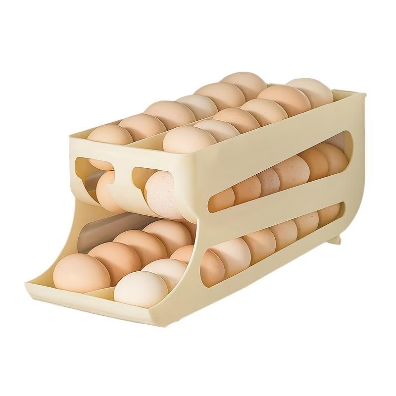 Large Capacity Dual-Row Egg Rack, Home Refrigerator Storage Box, Food Storage Container, Suitable for Fridge, Kitchen, Countertop, Cabinet
