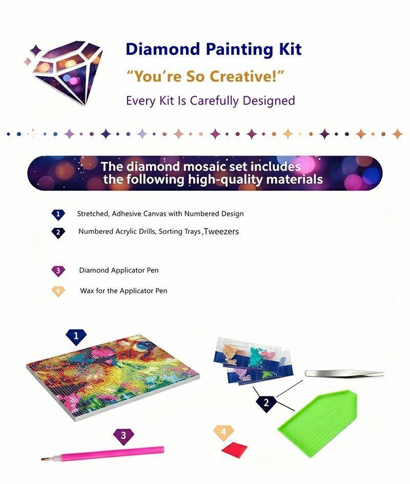 Framed 5D DIY Cross-Stitch Diamond Painting Kit - Vintage Halloween Collection with Stained Glass Figure, 3 Forest Figures, Witch Hat Book, Haunted House, Ghost, Gothic Crow, Ideal for Wall Decor & Relaxing Hobby Crafts