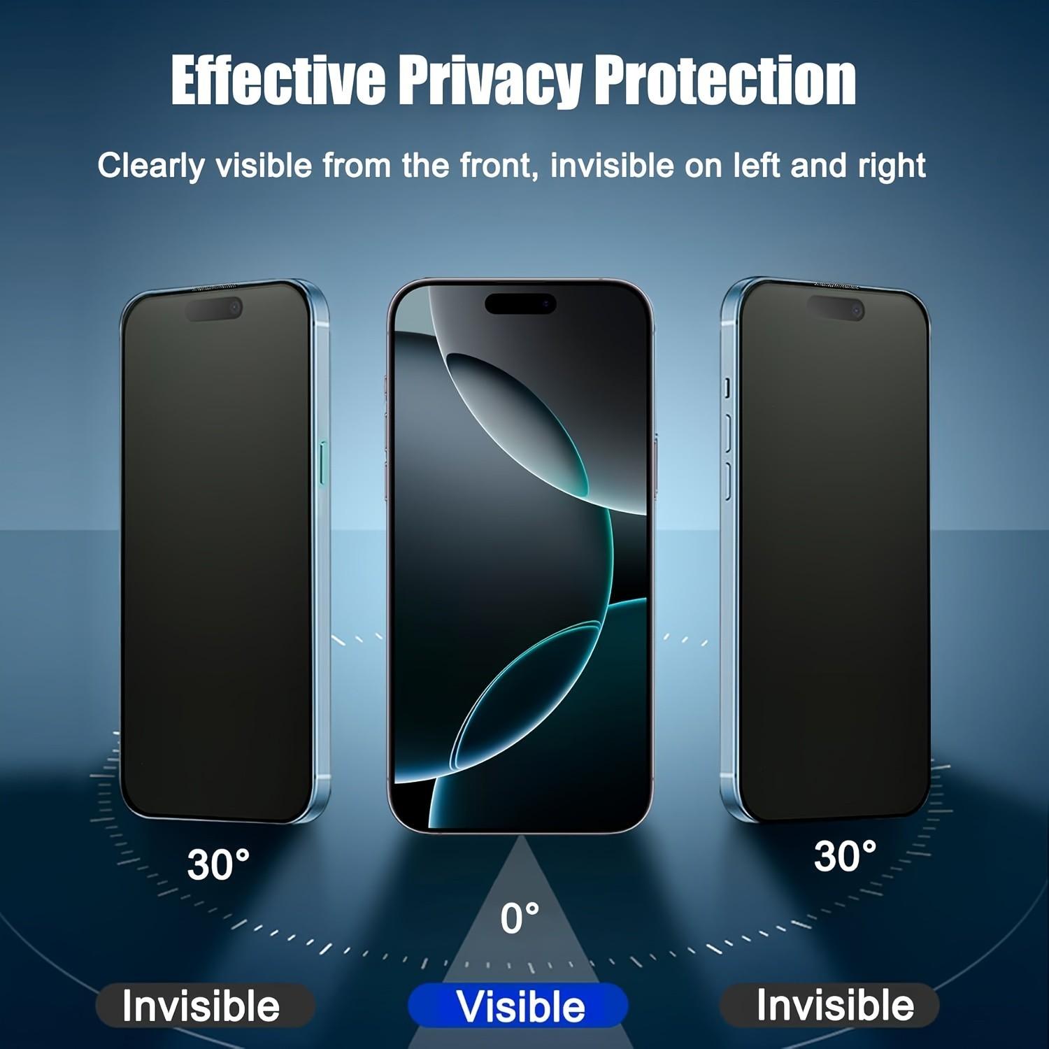 Matte Privacy Ceramic Screen Protectors for iPhone 17/16/15/14/13/12/11, Anti-Scratch & Anti-Fingerprint Design, Full Coverage Protection