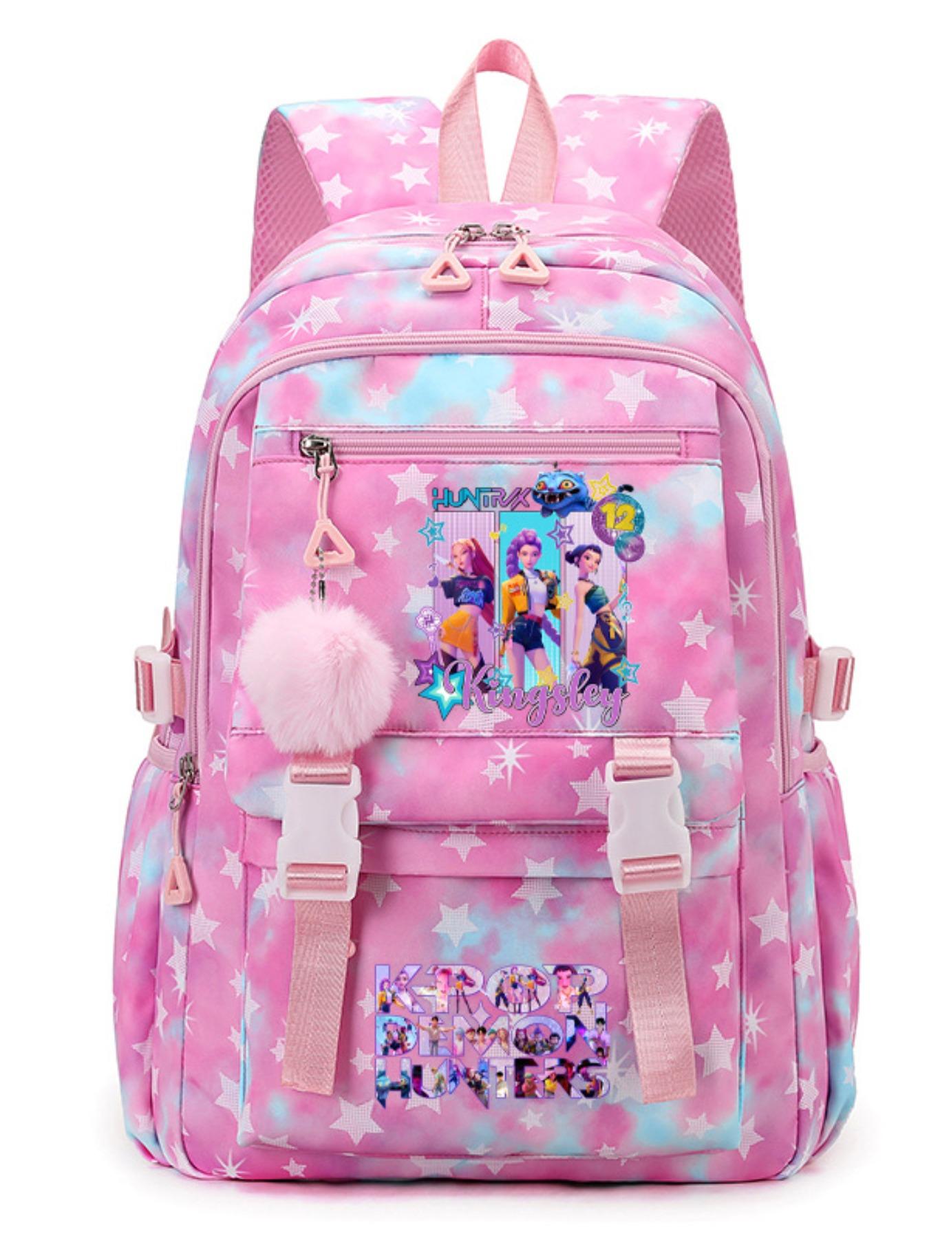 Korean Style Star Pattern Backpack, Large Capacity School Bag for Students, Spinal Protection, Lightweight, Suitable for All Seasons, Cute Backpack