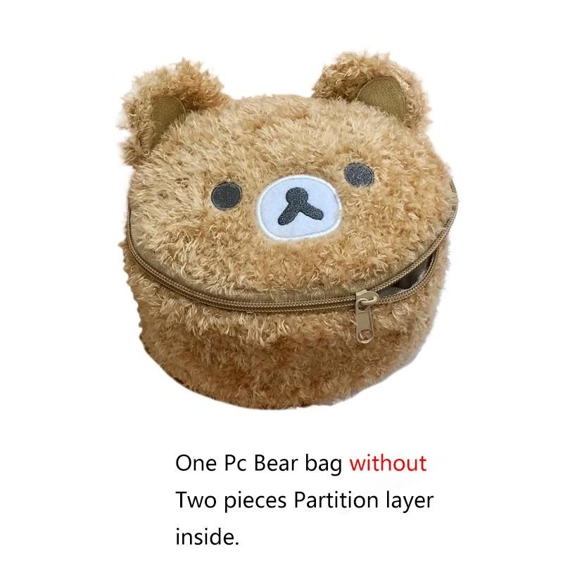 Cute Bear Plush Bag, Makeup Pouch, Portable Large Capacity Washbag, Instant Camera Storage Bag, Ccdcamera Organizer