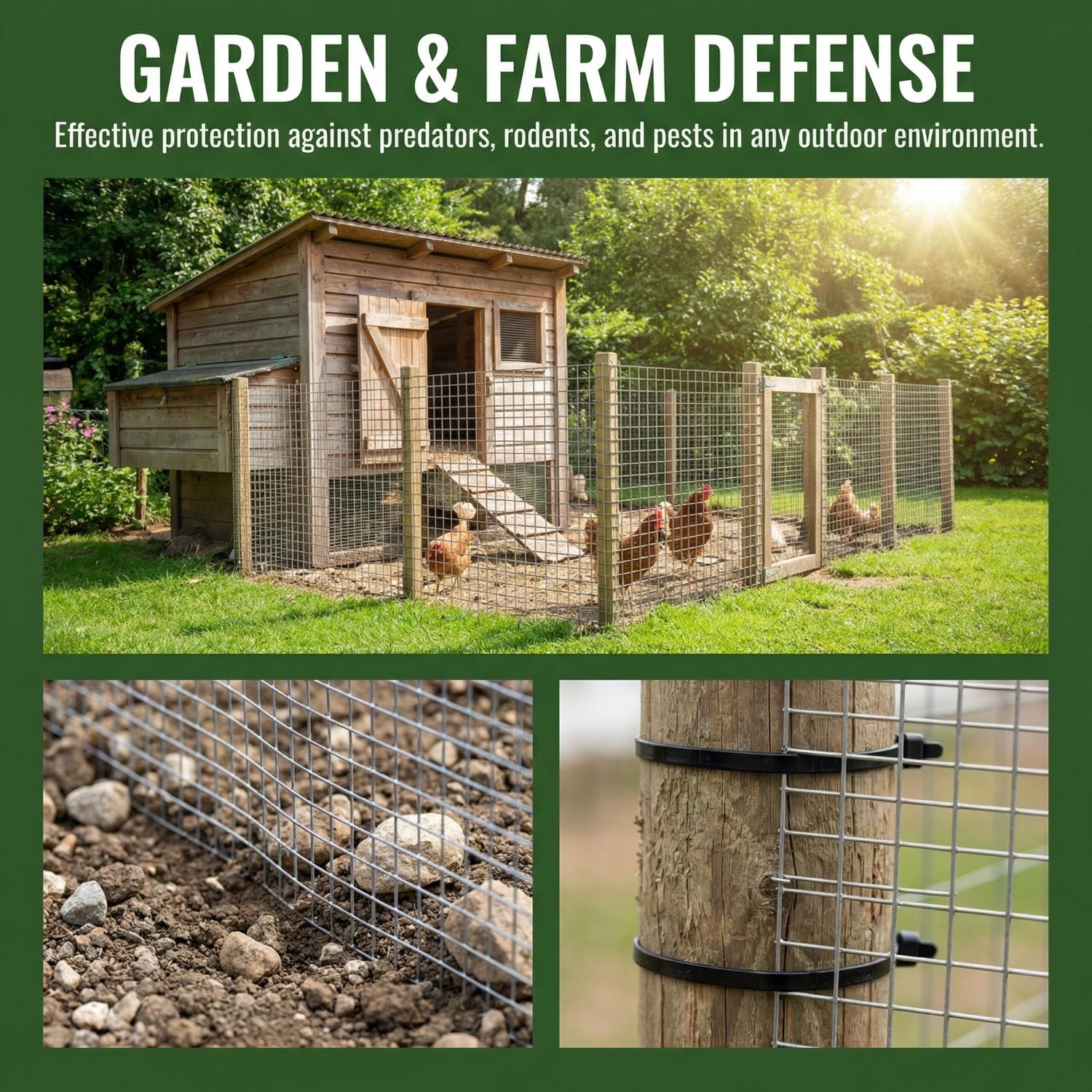 Galvanized Welded Wire Mesh Roll, 1000cm X 50cm, 1/2 Inch Hole Size, Iron Wire Fence for Chicken Coop, Garden, Pet Enclosure, DIY Projects