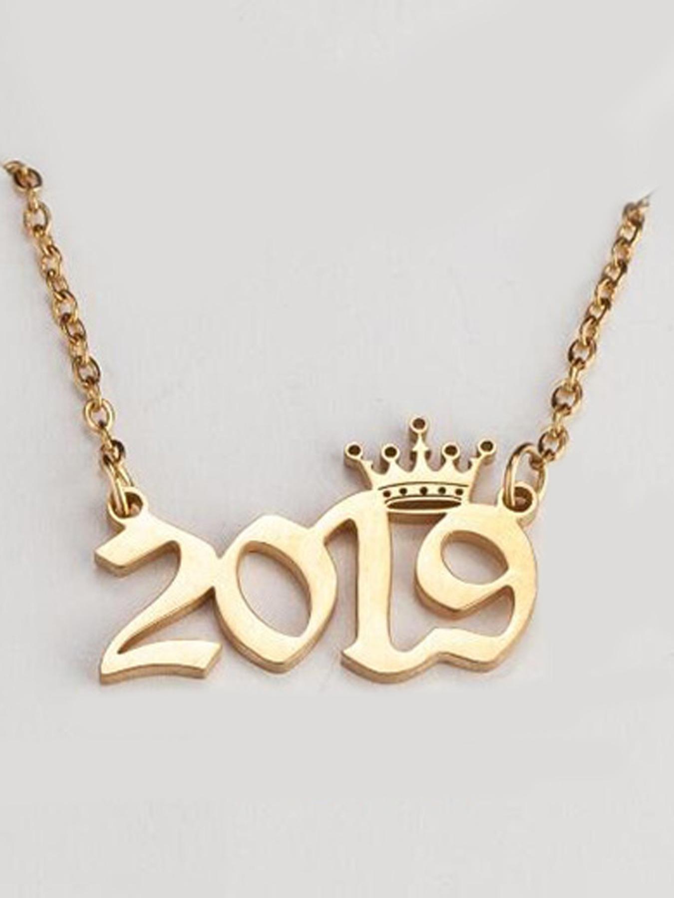 1980-2025 Birth Year Necklace with Crown for Women and Men, Silver Tone Number Pendant Necklace, Personalized Style Year Jewelry for Birthday, Anniversary, Graduation, Y2K Outfit and Meaningful Gift for Friends Family