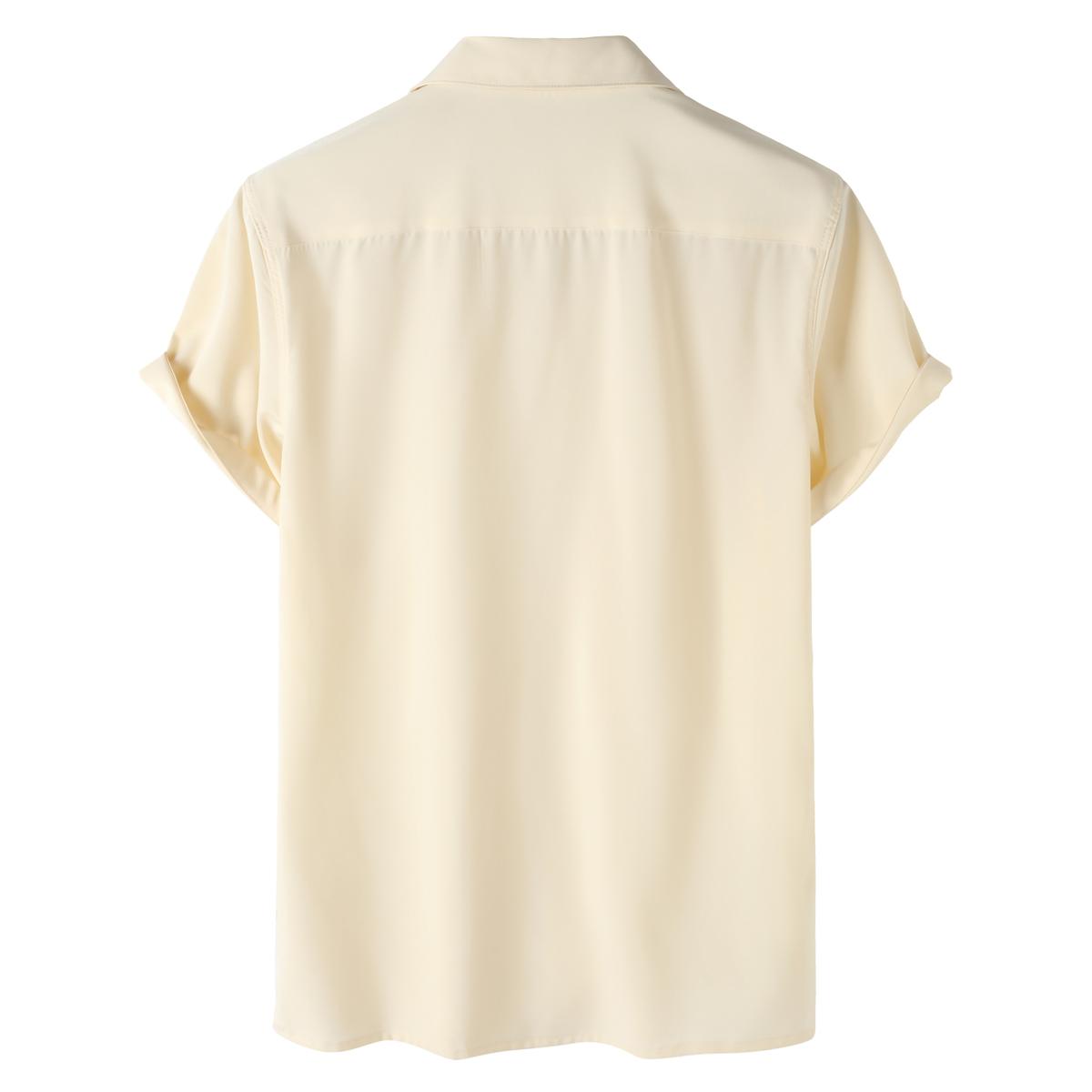 ZEROYAA Men's Regular Fit Short Sleeve Button Down Shirts Wrinkle Free Summer Lightweight Tops with Pocket Menswear Fabric sublime shirt bape tee shirt Lapel Neck Front