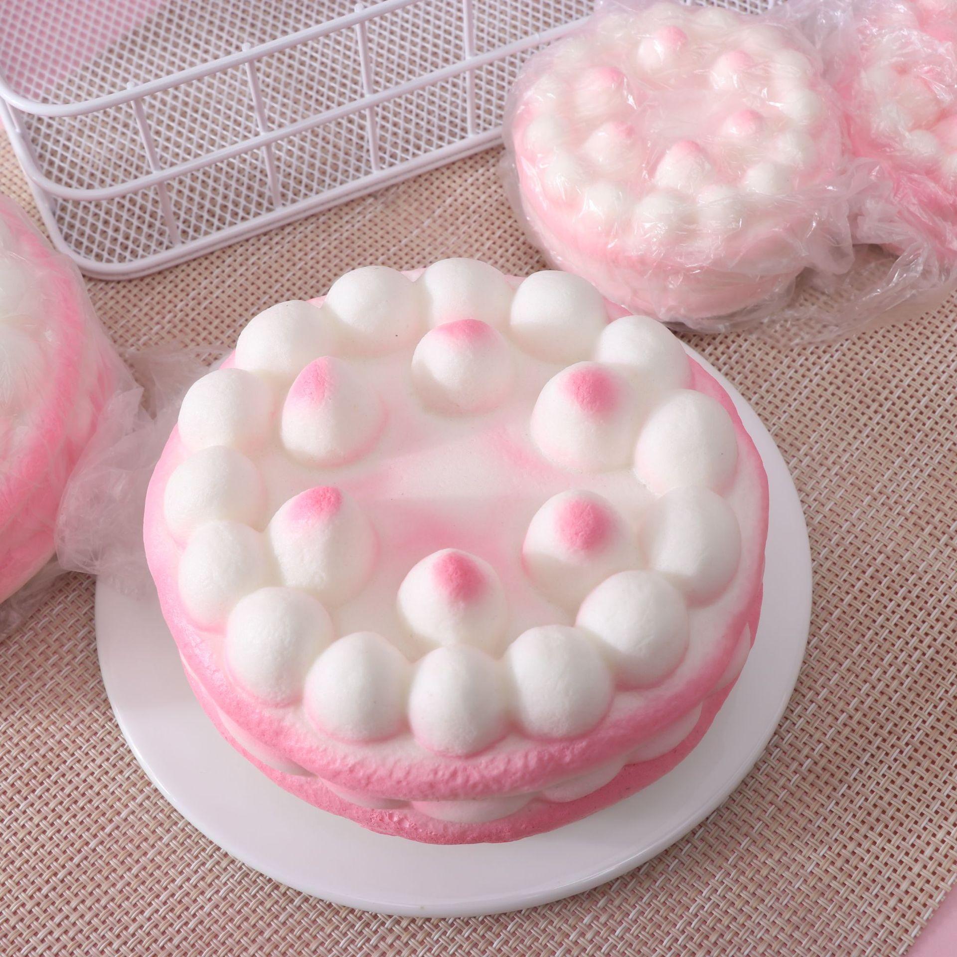 1/2 Counts Stress Relief Toy Raspberry Tower Cake Scented Slow Rebound, Party Gift Decoration, Realistic Fake Cake Stress Ball Squishies