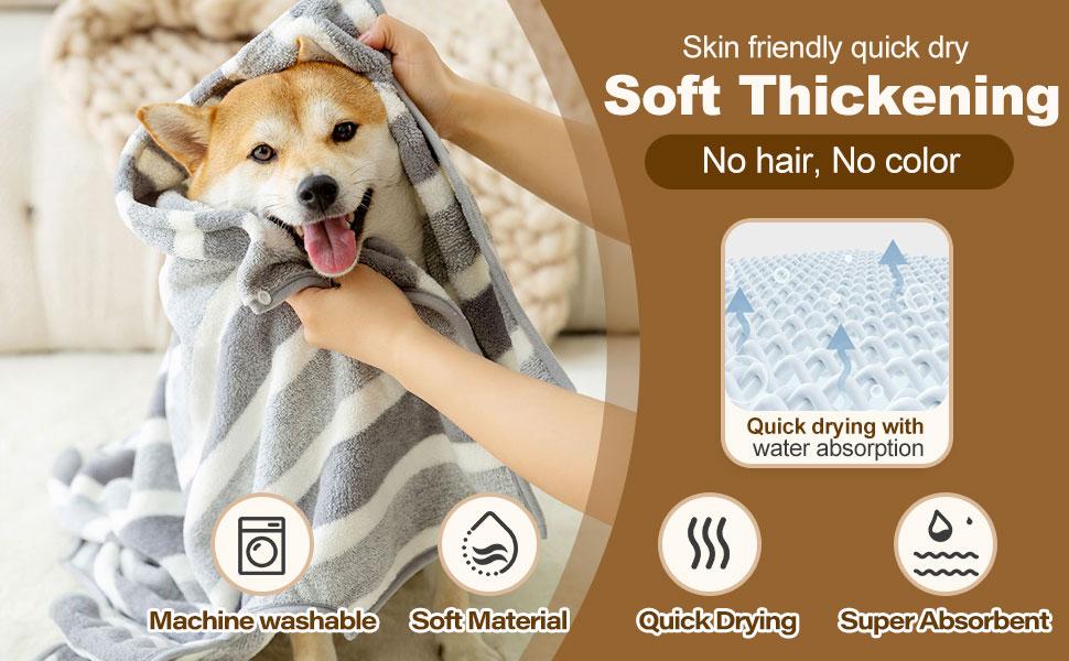 pet bath accessory Two-color dog bathrobe towels in sizes S, M, and L, super absorbent pet bathrobes suitable for small, medium, and large dogs, quick-drying, adjustable design, perfect for pet dogs.