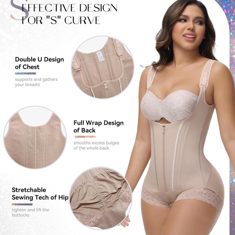 SHAPESHE 2-Layer Corset Shapewear for Women Tummy Control Butt Lifter Thong Garment SHAPESHE 2-Layer Corset Shapewear for Women Tummy Control Butt Lifter Thong Garment