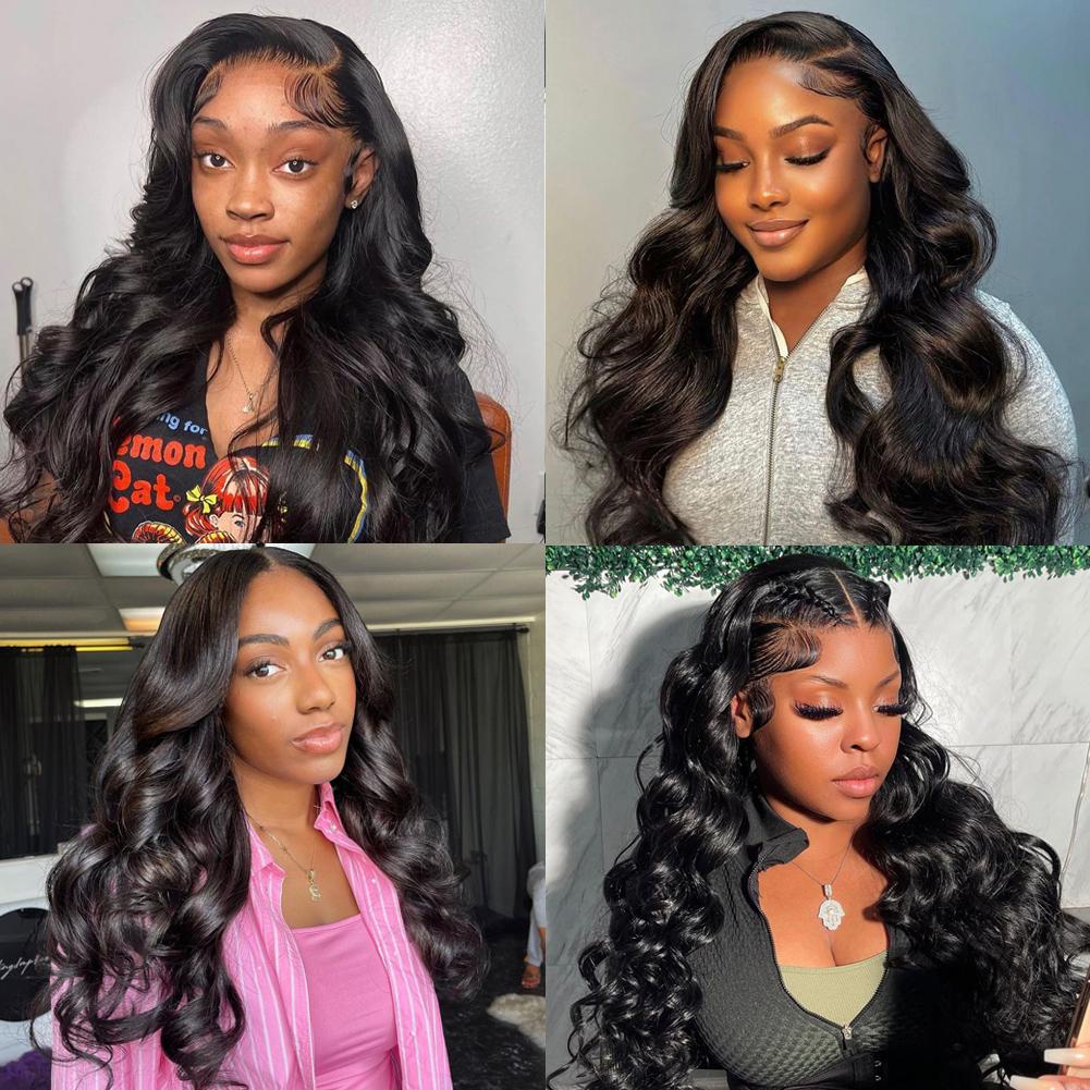 QUANDIAN 13x6 Lace Front Wigs Human Hair HD Transparent Lace Frontal Wig Body Wave 200% Density Human Hair Pre Plucked Brazilian Virgin Hair Springtok QUANDIAN 13x6 Lace Front Wigs Human Hair HD Transparent Lace Frontal Wig Body Wave 200% Density Human Hair Pre Plucked Brazilian Virgin Hair Springtok