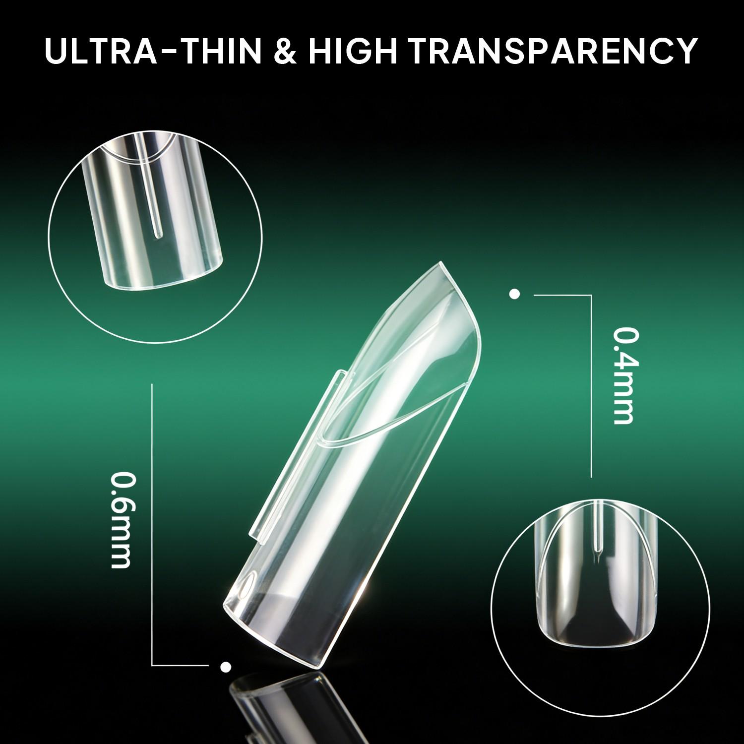 140Pcs French Dual Forms C-Curve Ultra-Thin Transparent Shaping For Salon & Home Use