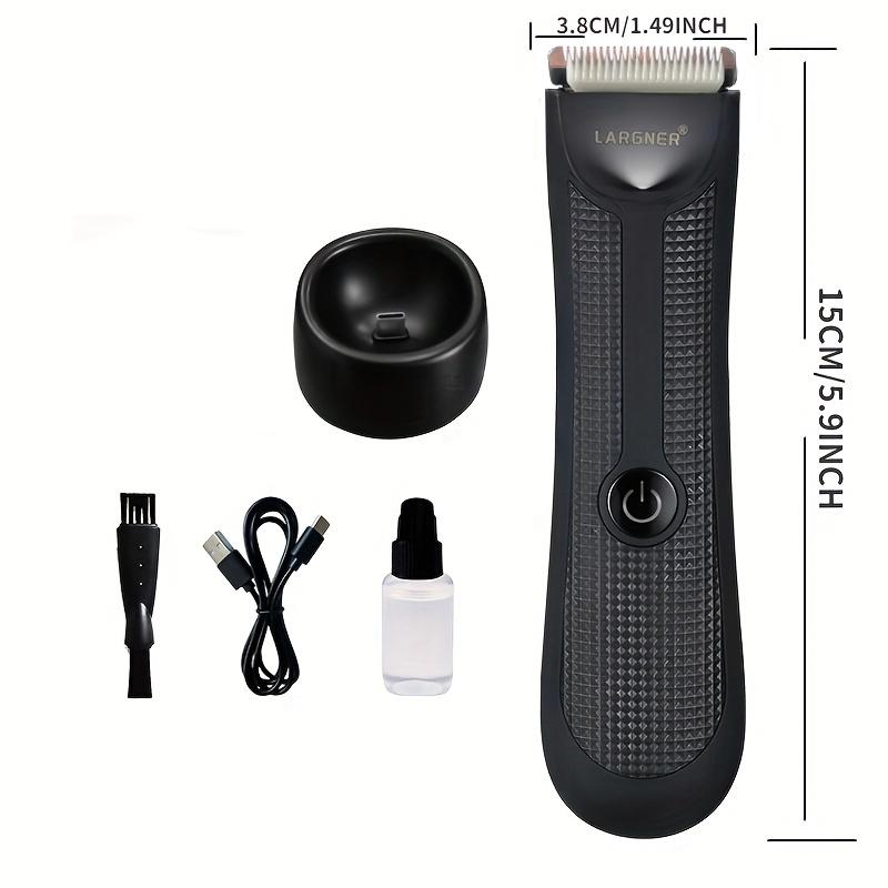 Electric Groin Hair Trimmer, Waterproof Wet/Dry Body Clippers, Standing Recharging Base Ultimate Male Body Hair Razor