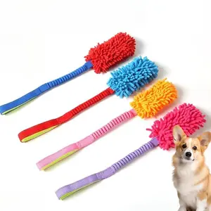 Dog Plush Toy Grinding Teeth Bite-resistant Pet Toy Dog Training Pulling Rope Toy  Colorful Rope Ball Dog Interactive PuzzleToy
