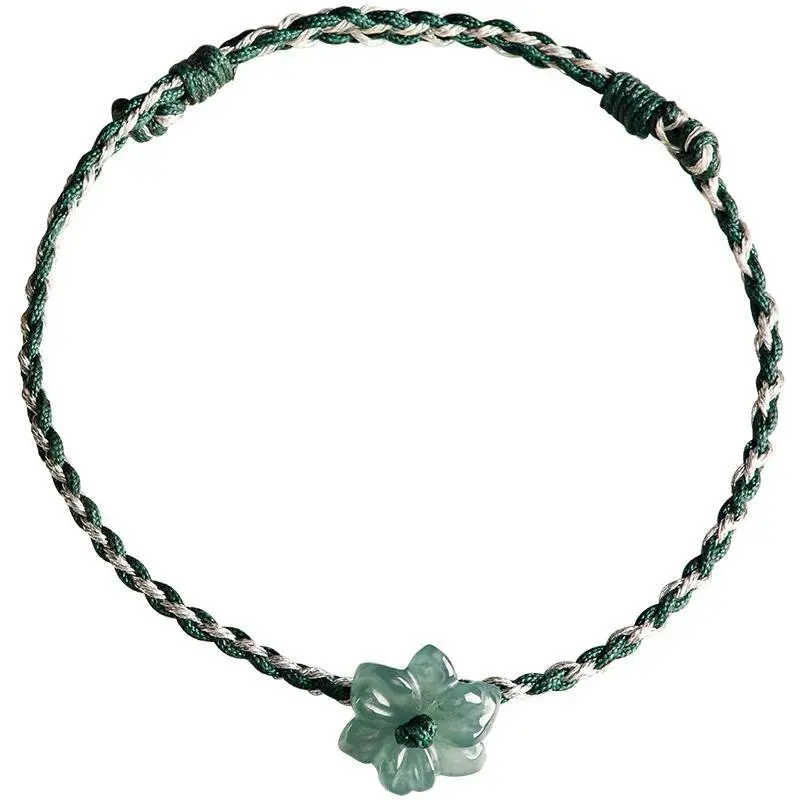 Blue Myanmar Jadeite Flower Bracelet Natural Burmese Jade Vintage Luxury Charm Amulet Stone Real Jewelry Bangle Gifts for Women