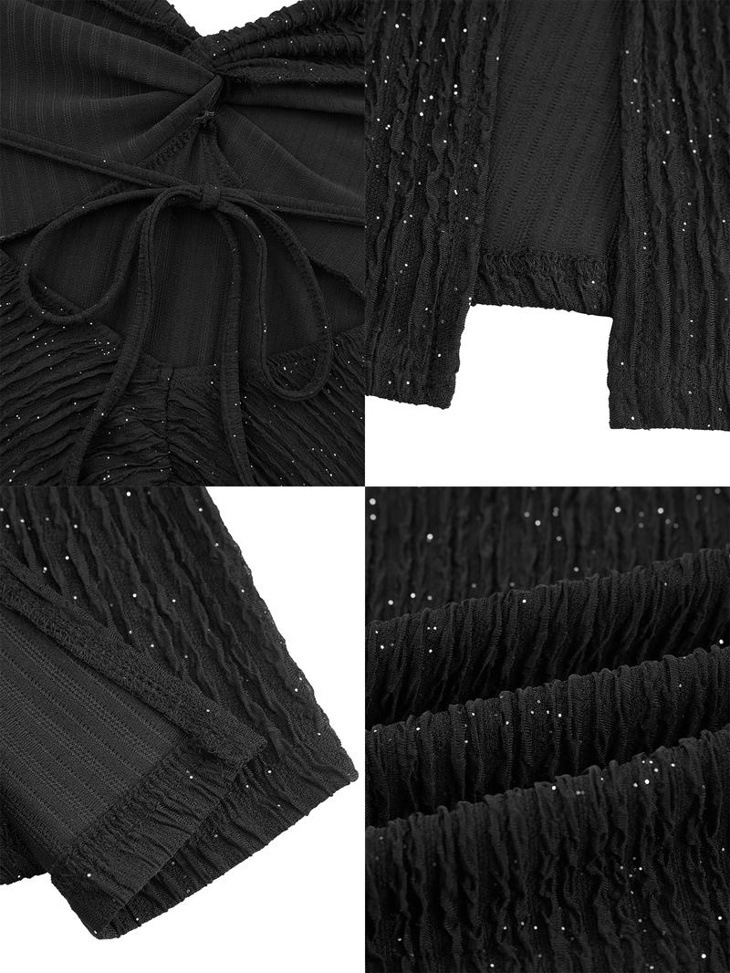 Aliling Sexy Backless Long Dress, Elegant Sleeveless Mermaid Gown, Metallic Shine, Perfect for Christmas Party, Holiday, Date Night