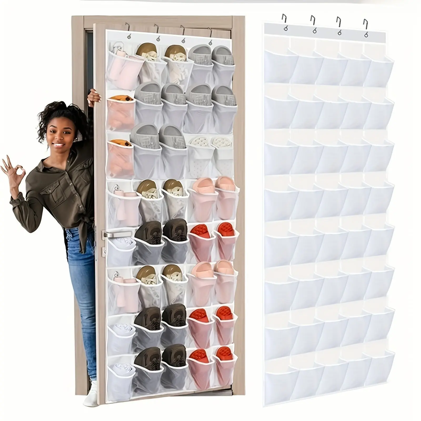 Multifunctional Hanging Over-the-Door Shoe Storage Organizer - Wall-Mounted Bag with Pockets for Sports Gear, Daily Essentials - Small Room Organization Product, Room Storage, Organizer Storage
