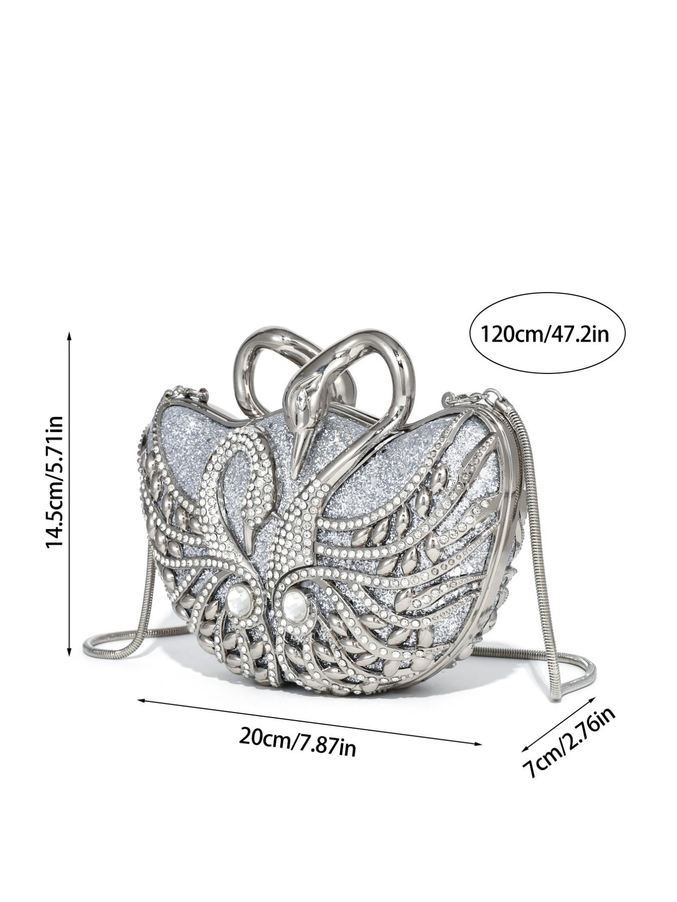 Elegant Crystal Diamond Evening Bag, Handmade Metal Rhinestone Clutch, Perfect for Weddings, Parties, Banquets, No Phone Slot