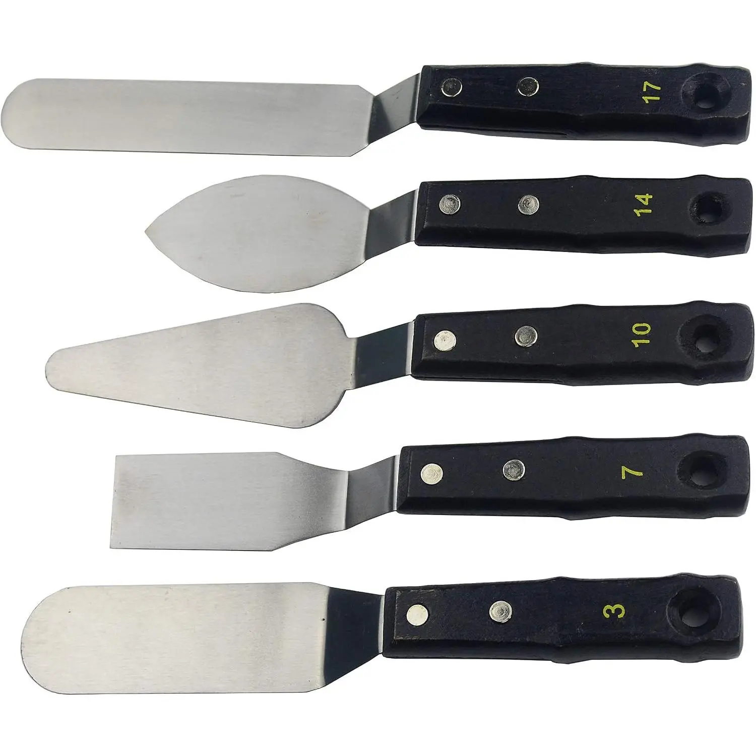 Large Painting Knife 5pcs Acrylic Paint Knife with Stainless Steel Palette Knives for Artist Painting Supply