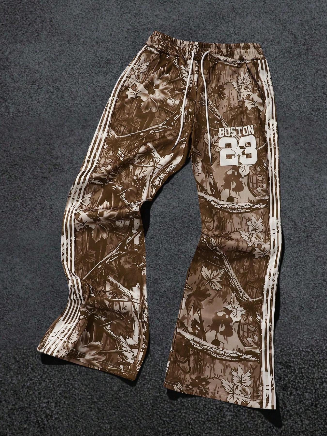 Men's Straight Leg Pants, Street Fashion Casual Comfy Regular Fit Trousers for Daily Wear, Men's Bottoms for All Seasons