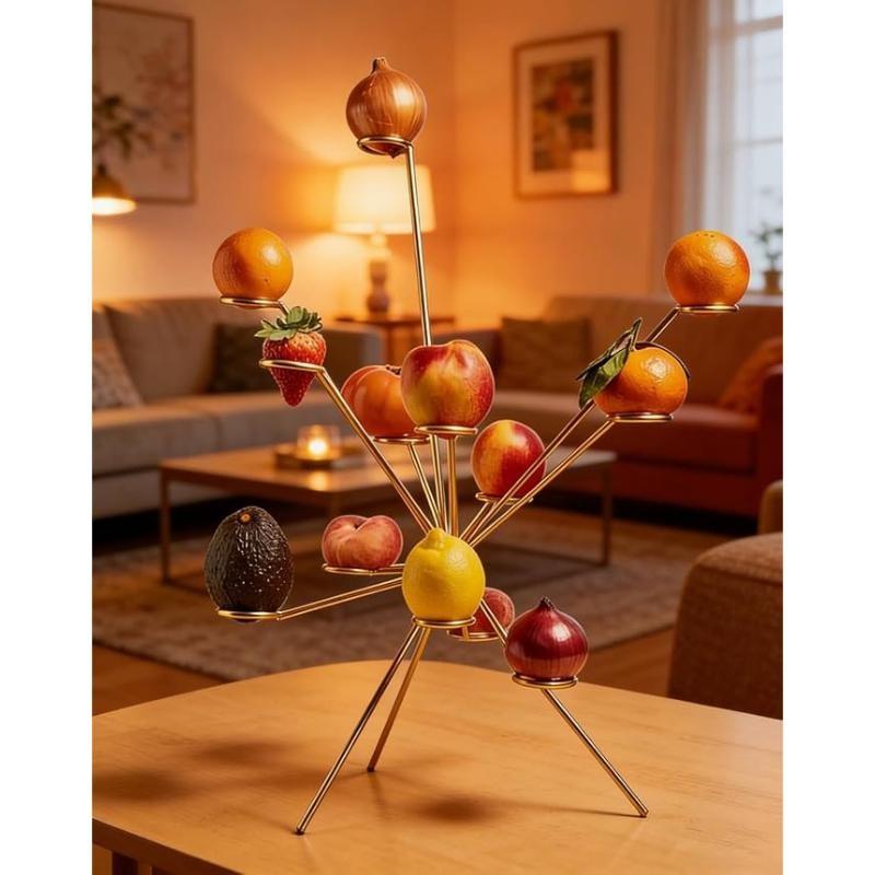 Exploding Fruit Tray, Desktop Firework Display Stand, 2026 New Artistic Floating Fruit Rack, Minimalist Design, 360° Ventilation, Kitchen & Coffee Table, Display Riser