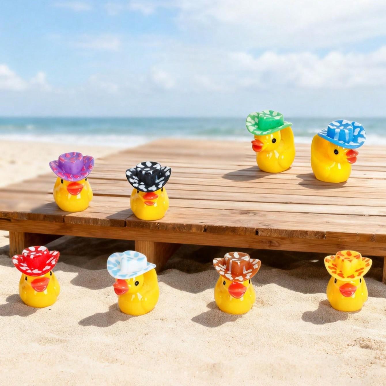 Mini Resin 3D Duck Figurines, 5-60pcs Set, Solid Color, Ideal for Water Landscapes, Garden Decor, DIY Craft Supplies, 3D Duck Ornaments