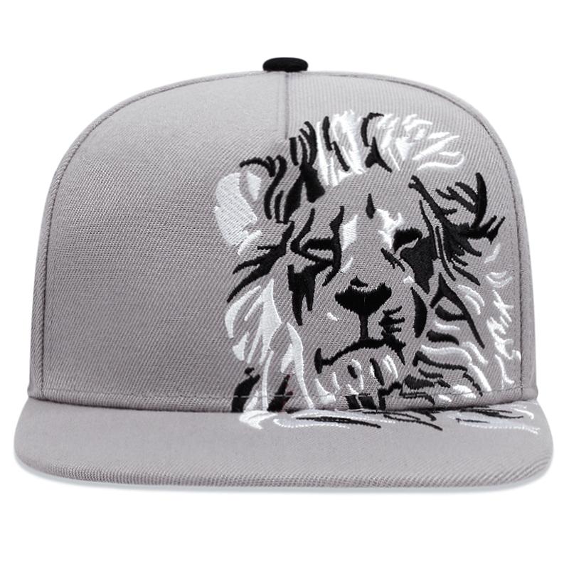 lion embroidered baseball cap men hip hop flat brim hat fashion snapback cap casual sun visor cap women