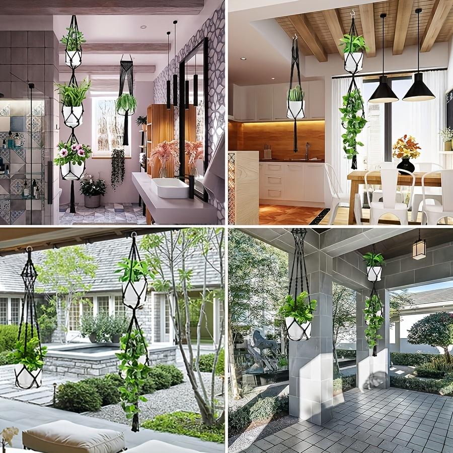 6-Pack Handmade Woven Plant Pot Hangers, Indoor And Outdoor Flower Pot Hanging Baskets, Handmade Woven Plant Hanging Stands, Suitable For Bohemian Home, Patio, And Garden Decoration (Plants And Flower Pots Not Included)