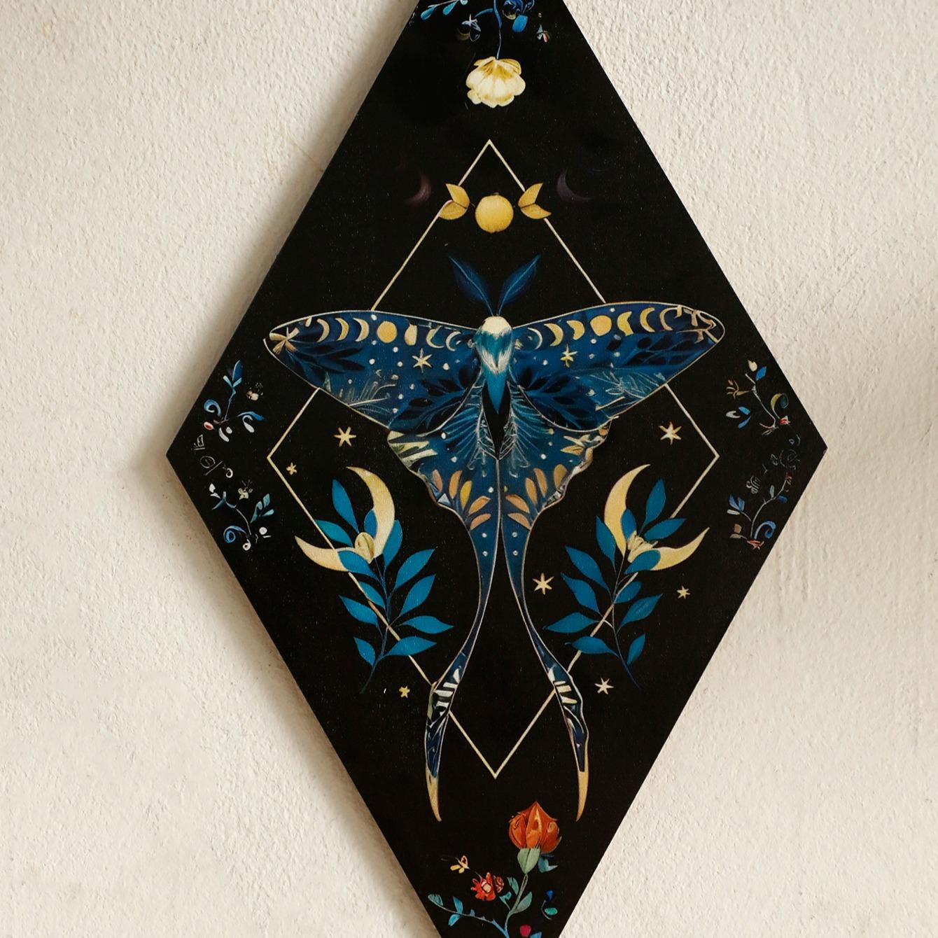 Wooden Butterfly & Moon & Star Pattern Wall Art, 3 Counts Boho Style Wall Decor, Wall Hanging Decor for Home Living Room Bedroom