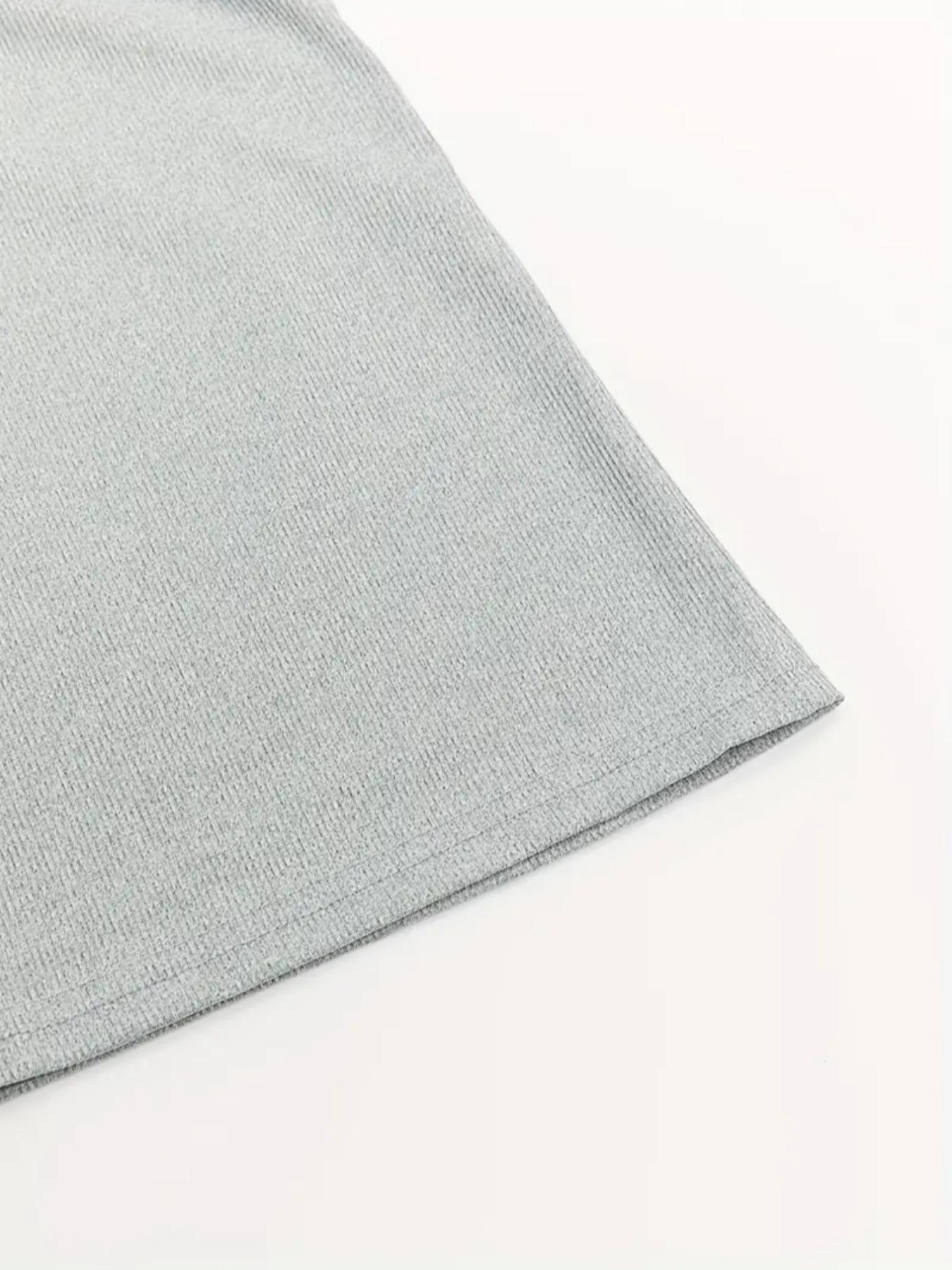 Women's Solid Scoop Neck Ribbed Bodycon Dress, Casual Long Sleeve Long Dress for Fall & Winter, Women's Clothing for Daily Wear