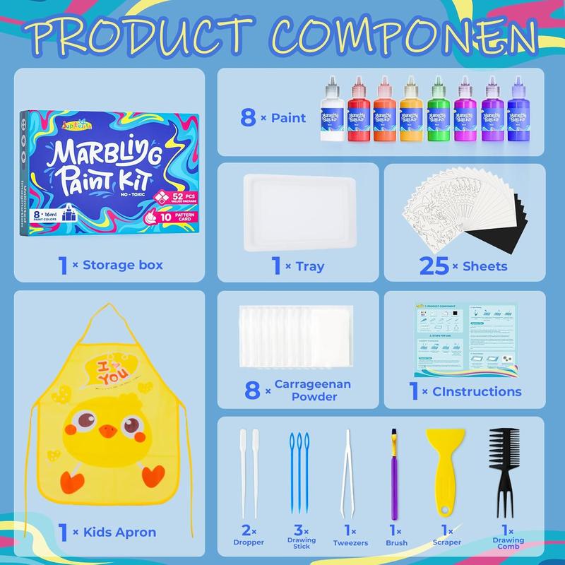 12/8 Colors Water Marbling Paint Kit, Arts and Crafts for Girls & Boys, Art Supplies for Kids Ages 3-5 4-8 8-12, Marbling Paint for DIY Crafts, Thanksgiving, Christmas and Birthday Gifts 12/8 Colors Water Marbling Paint Kit, Arts and Crafts for Girls & Boys, Art Supplies for Kids Ages 3-5 4-8 8-12, Marbling Paint for DIY Crafts, Thanksgiving, Christmas and Birthday Gifts