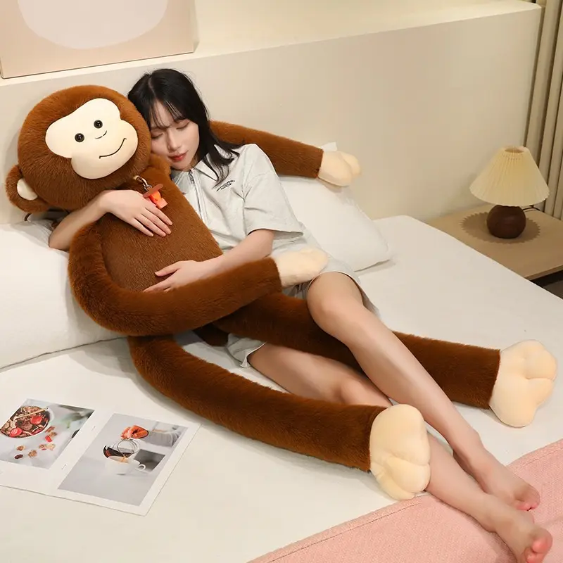 Long Legged Plush Monkey Doll, Kawaii Smiling Monkey Stuffed Toy, Soft Hug Pillow, Perfect Gift for Friends, Christmas, Birthday, Festival