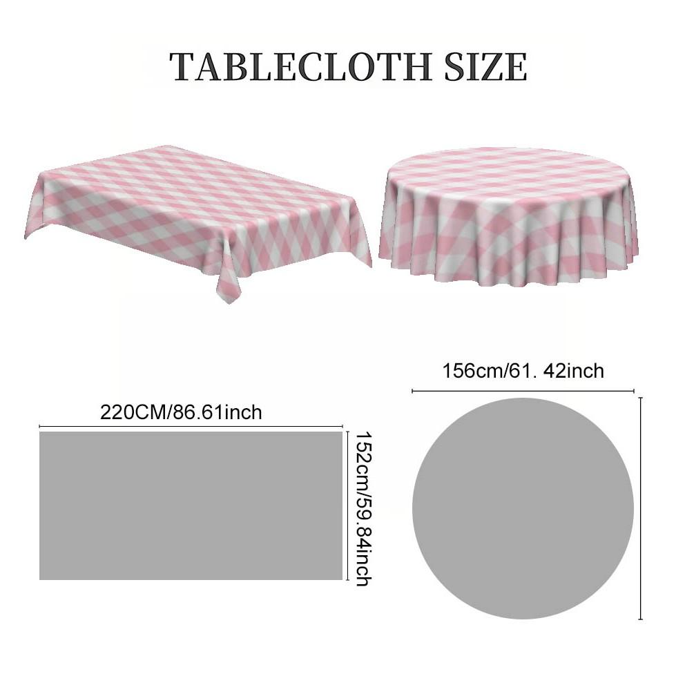 Plaid Style Tablecloth, 2D Fat Printing, Festival Party Tablecloth, Outdoor Camping Round Tablecloth, Kitchen Accessory, Ideal Gift