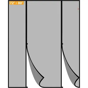 Screen Door for Sliding Doors 72"x80", Screen Size 74"x81", Double-Sided Opening Screen Reinforced Mesh with   for  Front/ Patio Doors