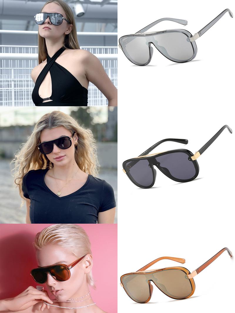 ZENOTTIC Unisex Oversized Sunglasses One-piece Integrated lens UV400 Shades Fashion Outdoor Sun Glasses for Daily Use Trendy Beach Eyewear
