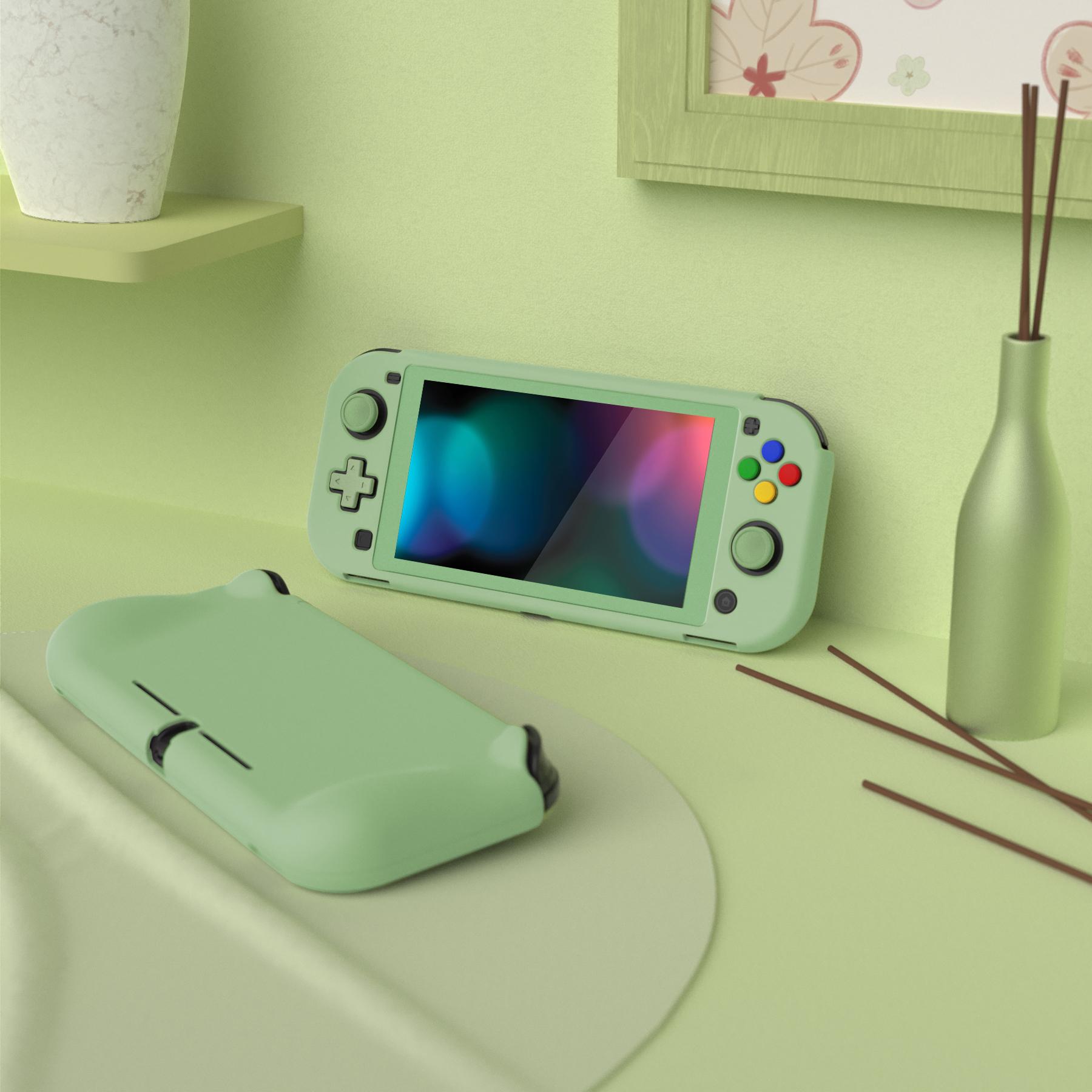 PlayVital ZealProtect Protective Case for Nintendo Switch Lite, Hard Shell Grip Cover for Nintendo Switch Lite with Screen Protector & Thumb Grip Caps & Button Caps - Gaming Accessories