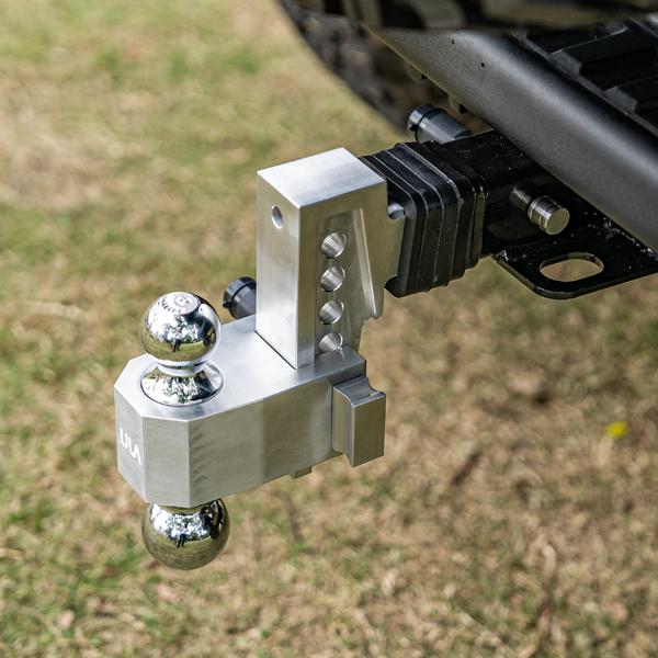 VNN Adjustable Drop Hitch – Dual-Ball (1-7/8'' & 2'') Trailer Hitch for 2.5-Inch Receiver, 6-10 Inch Drop, 15,000 lbs GTW, Heavy-Duty Ball Mount for Trucks – Silver