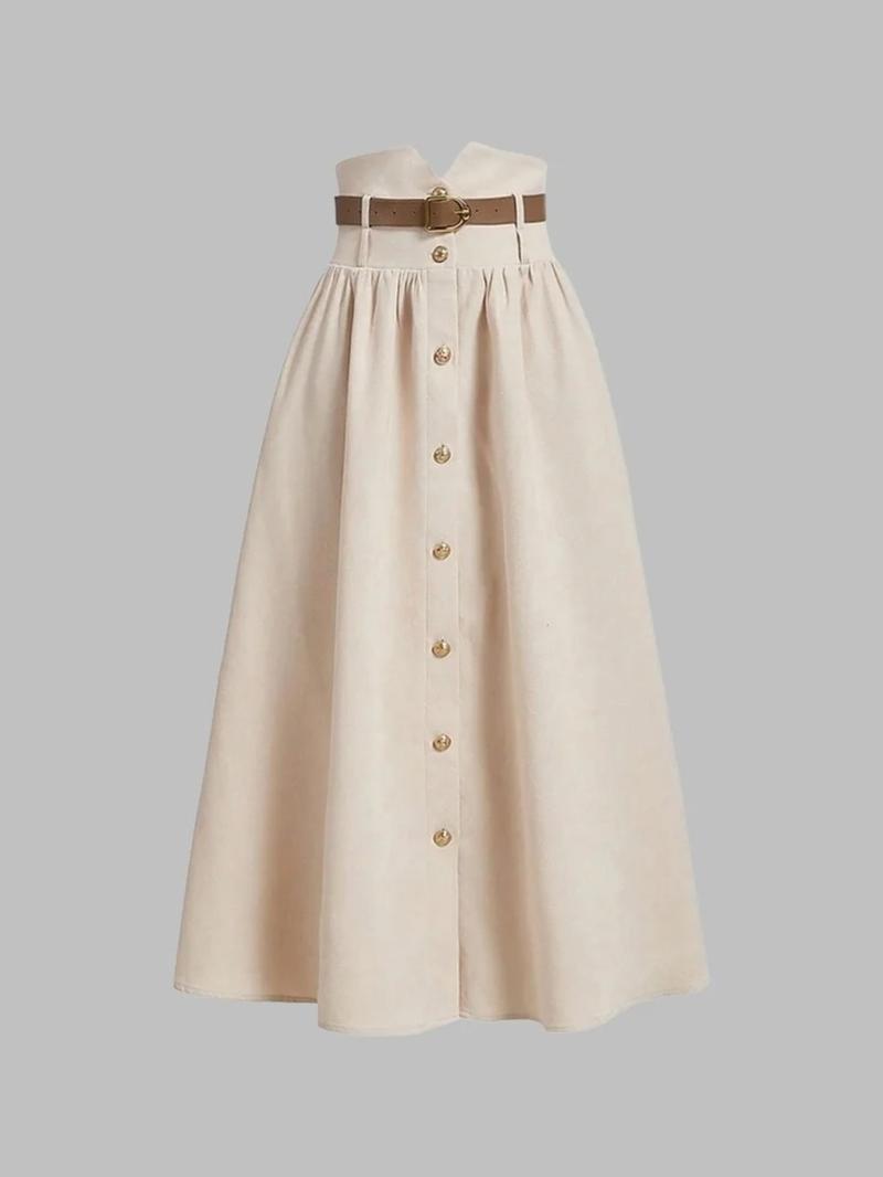 Autumn Women's Shirt & Skirt Set, Elegant Office Workwear, Party Wear, Versatile Commuting, Back-To-School Style