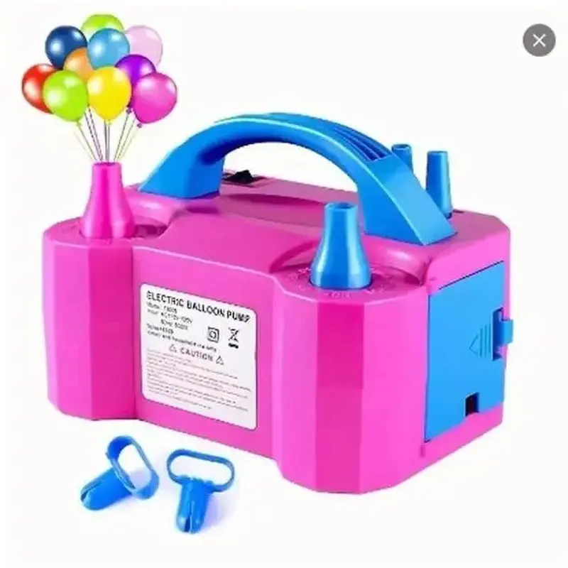 Semi-Automatic Electric Balloon Pump Set, 600W, 110V-120V, 60HZ, Blush Pink ABS, Dual Hose, US Plug, Knot-Assist, Portable, No Battery, 2.9lb, 1x User Manual, 2x Balloon Knot Tyer, 2x 10m Dot Glues, for Home & Festive Party Use, 1 X User Manual